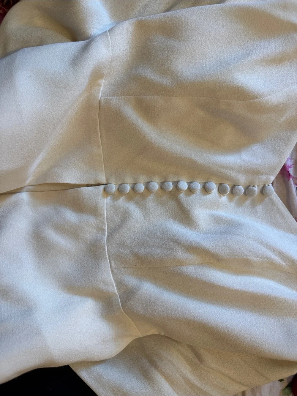Reformation Ivory Puff-Sleeve Button Front Top